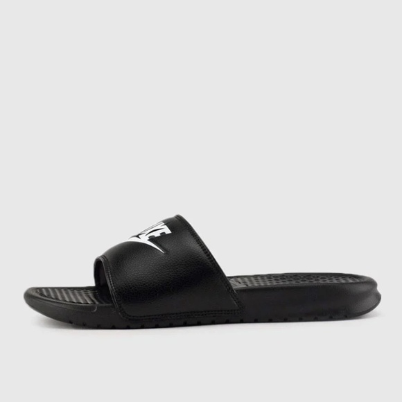 NEW Nike mens Benassi Just Do It Slides Black w white 13 main image 11